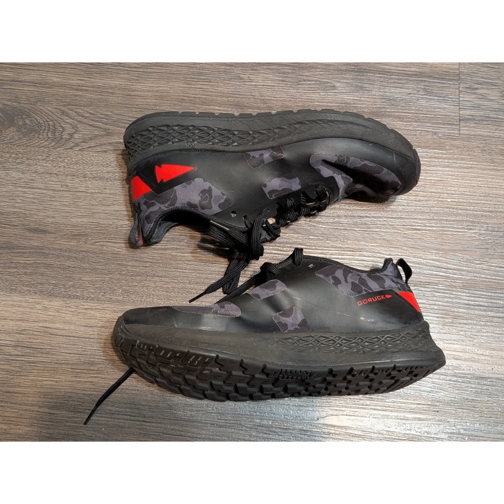 GORUCK Rough Runner Shoes Black Gray Camo Red Accent Men's Size 8/‎ Women 10